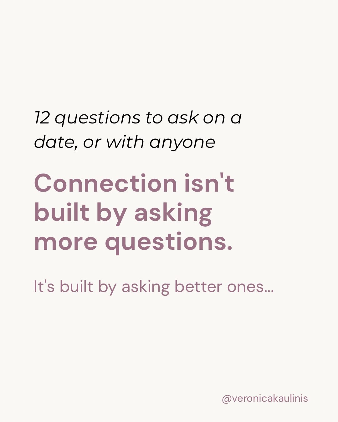 Instagram post: 12 questions for real connection